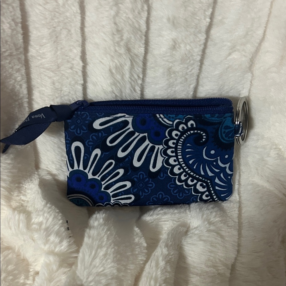 Vera Bradley ID Keychain Wallet Mod Floral Blue - Picture 2 of 5